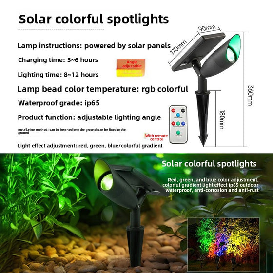 Solar Powered Outdoor Garden Spotlight with Ground Stake Garden & Outdoor product image 6