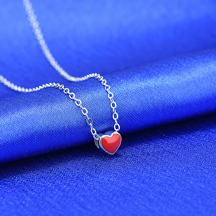 Red Heart Lock Necklace - Simple Love Design - Image 1