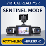 Four-Camera Vehicle Driving Recorder with 360-Degree View