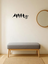 Metal bird wall art back panel hanging point