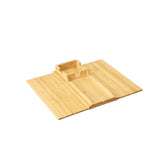 Wooden sofa with magnetic detachable tray