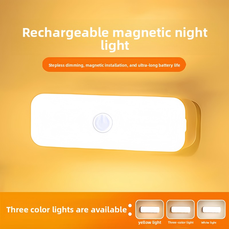 Magnetic rechargeable night light bar with three color modes, photo 3