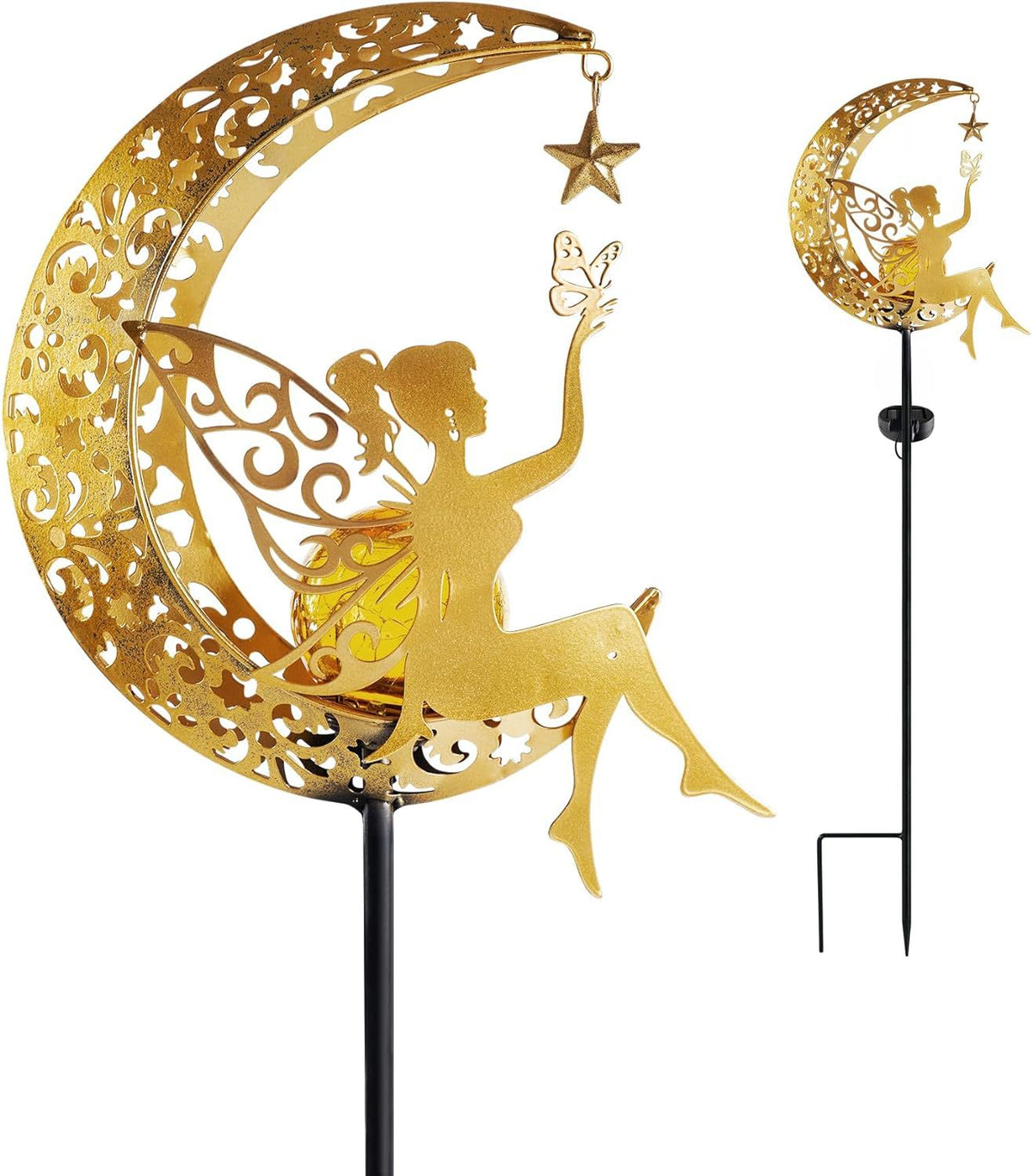Solar Powered Moon Fairy Garden Light