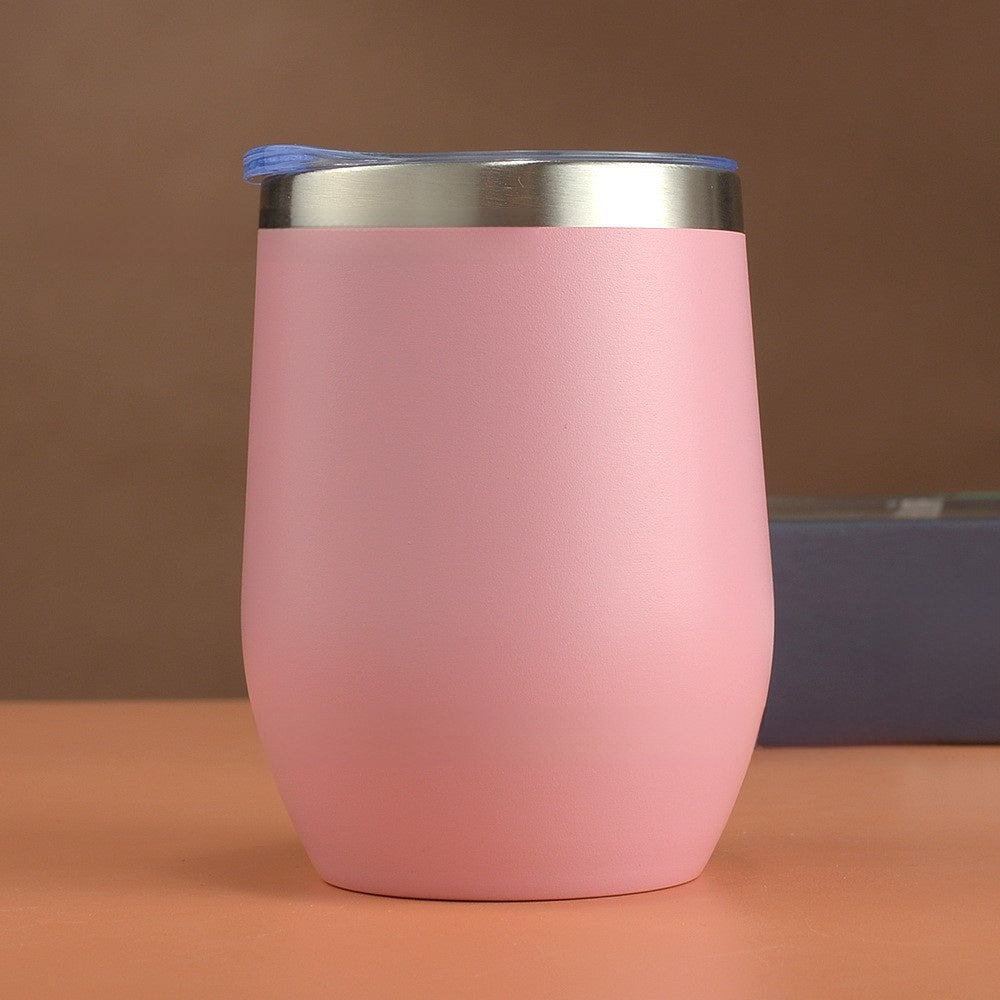 U-Shape Double-Layer Insulated Stainless Steel Tumbler with Lid 12oz