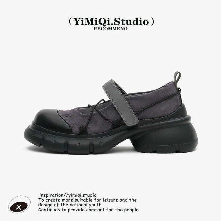 Velcro thick-soled Mary Jane women's shoes