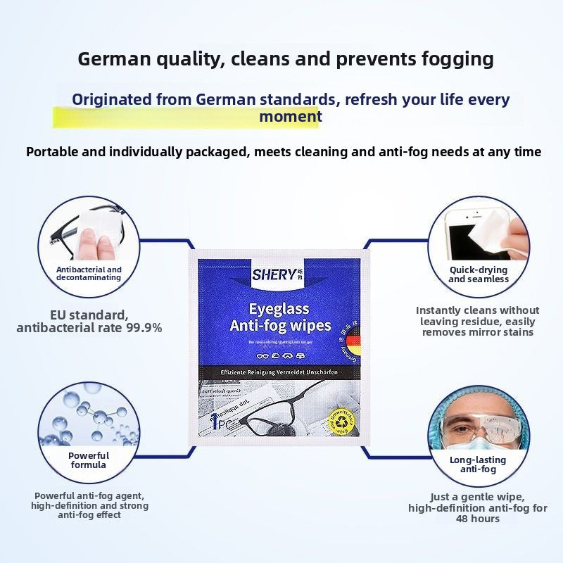 Disposable Anti-Fog Lens Cleaning Wipes