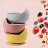 Food Grade Silicone Child Dish Set Baby Feeding Bowl Suction Plate Straw Cup Wooden Spoon Fork for Kids Tableware Toddler Dishes