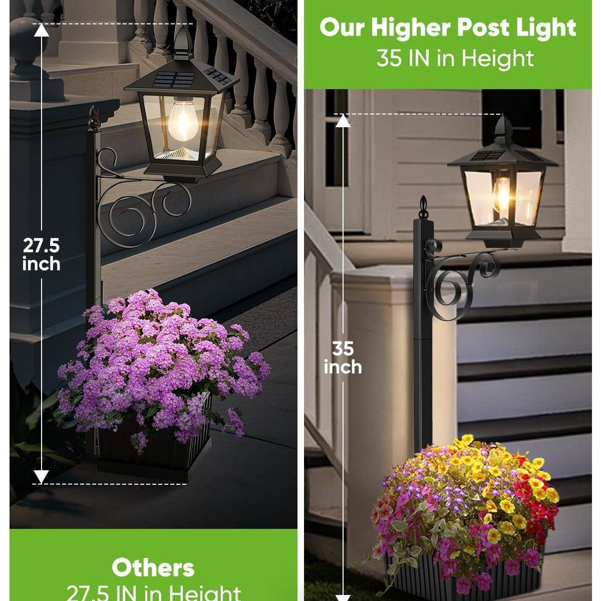 Solar Powered Outdoor Flower Pot Floor Lamp