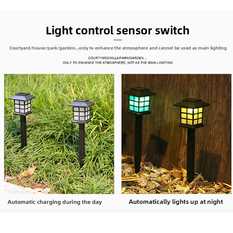 Solar Powered Outdoor LED House Shape Garden Light