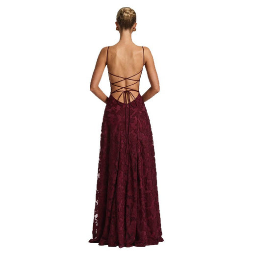 Elegant Lace Backless Evening Dress