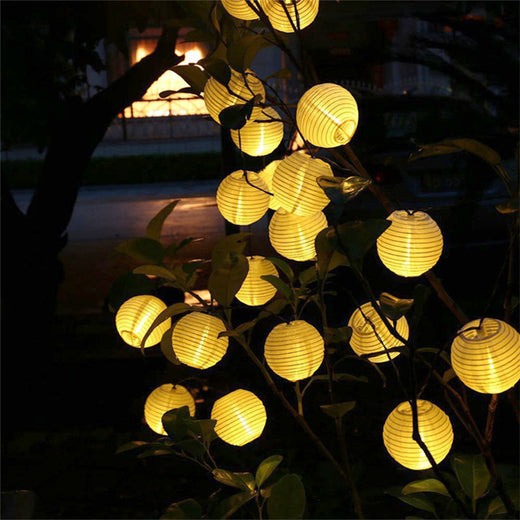 Solar Powered LED Lantern String Lights
