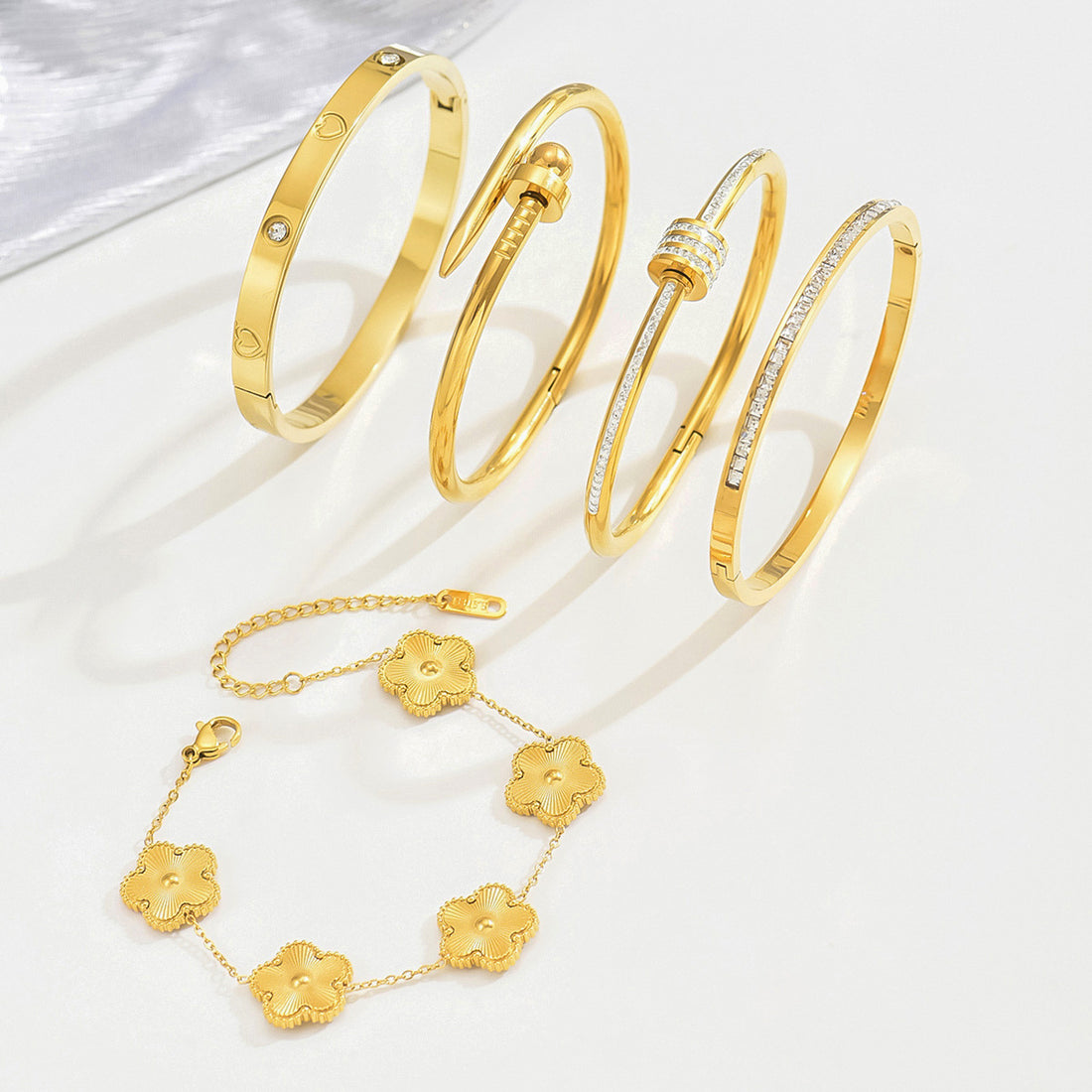 Gold-colored stainless steel bracelet