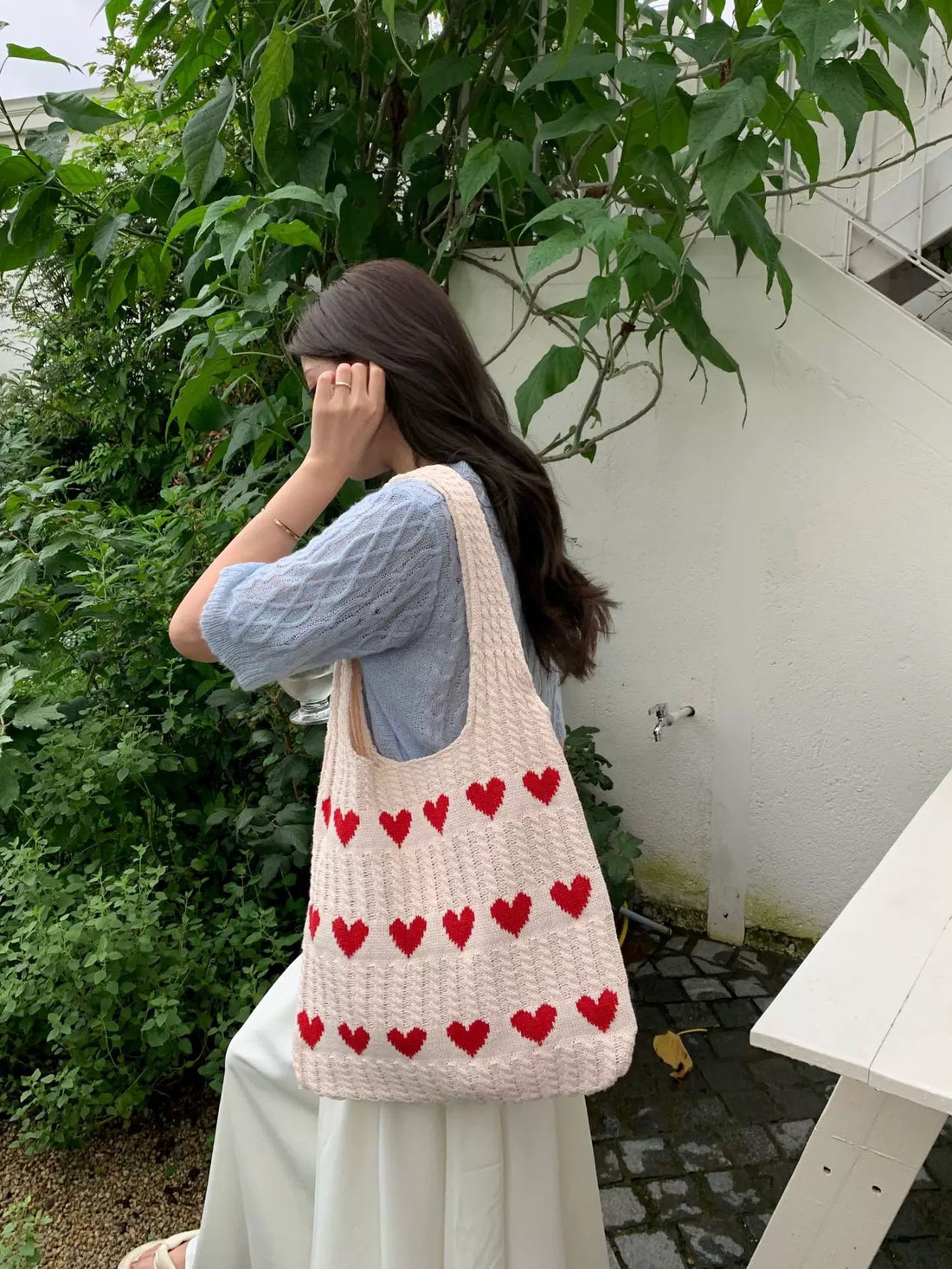 Women's Knitted Shoulder Tote Bag