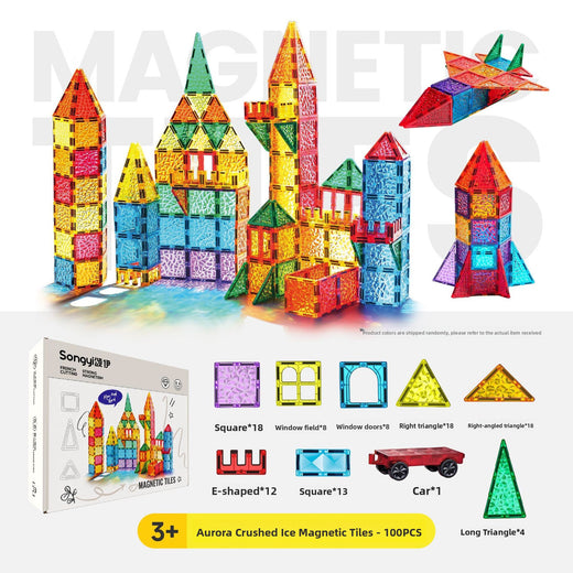 Magnetic Building Blocks Educational Toy Sparkling Crushed Ice Design product image 6
