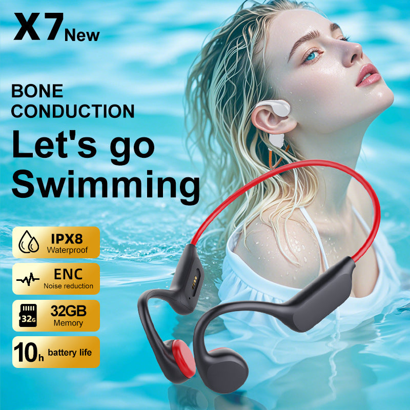 X7S Bone Conduction Bluetooth Headset with 32GB Memory