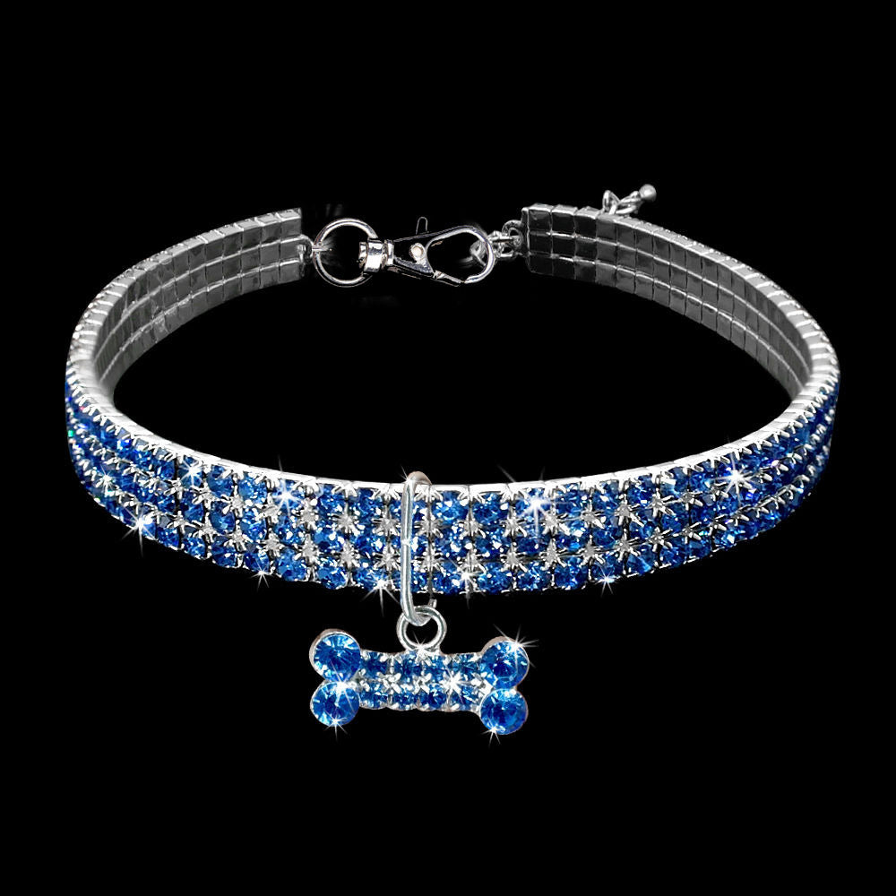 Rhinestone Crystal Adjustable Pet Collar