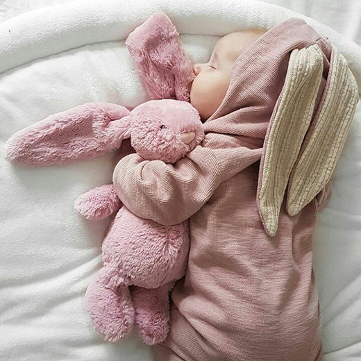 Baby Rabbit Ear Hooded Jumpsuit Cotton Romper
