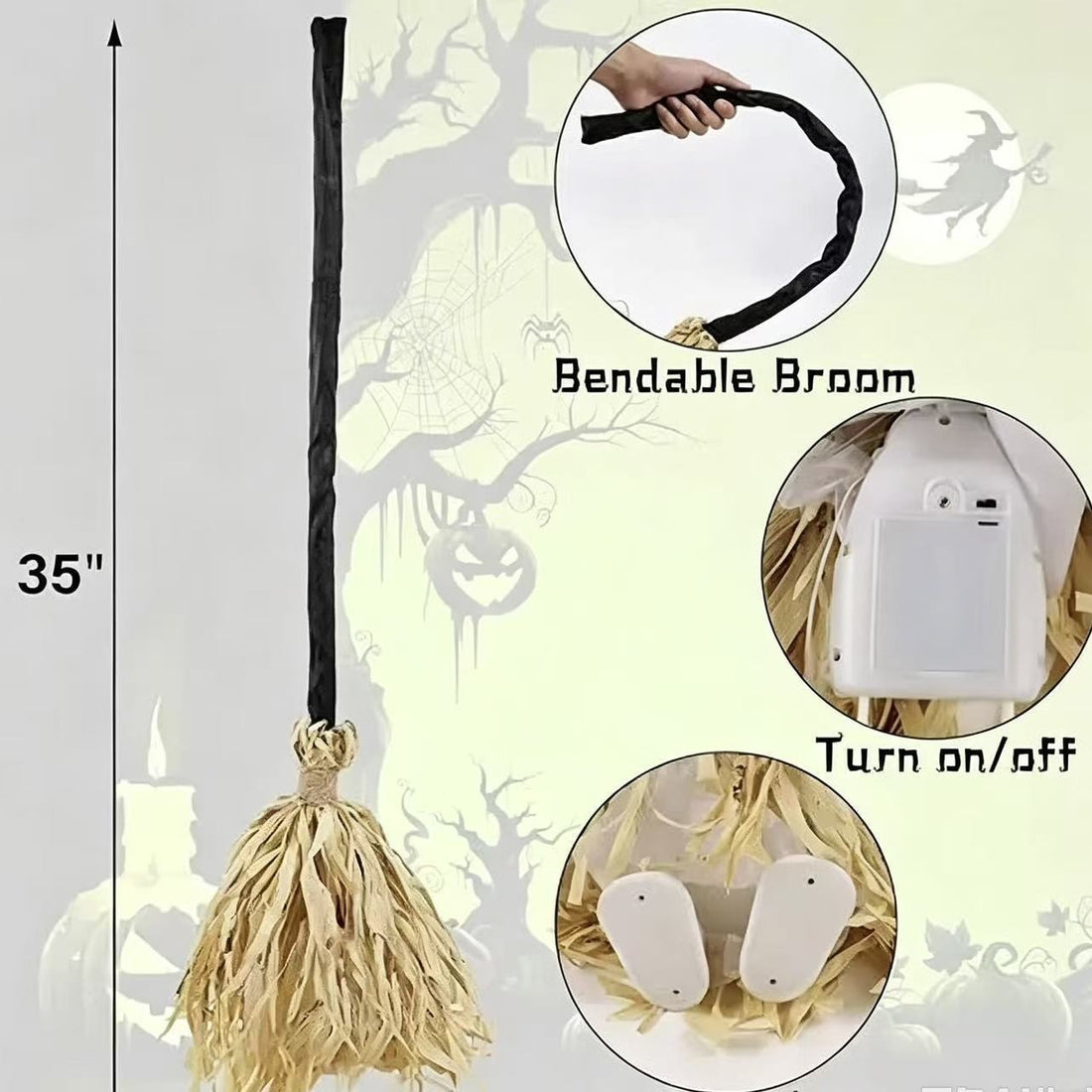 Halloween Witch's Magic Broomstick