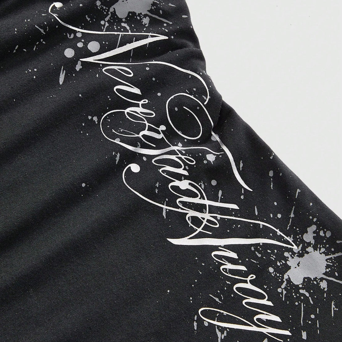 Black punk halter tank top with rivets, lace-up front and letter print, photo 4