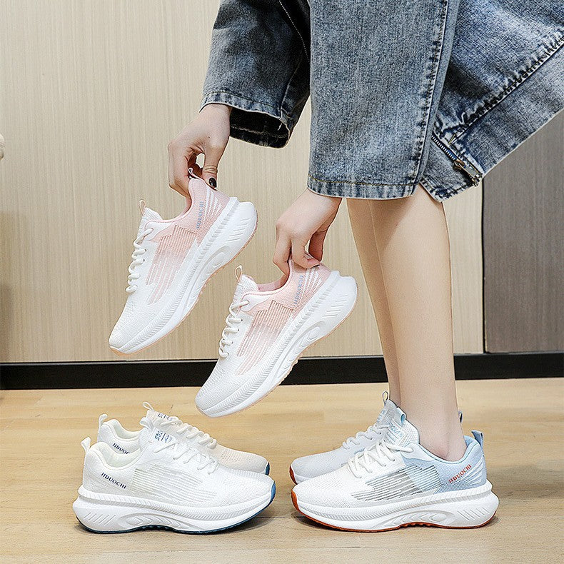 Womens Thick Sole Breathable Running Shoes Casual Lace Up Sports Sneakers