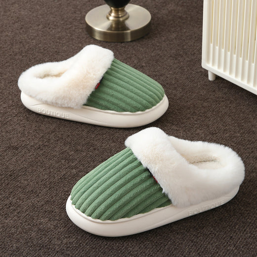 Plush Indoor Slippers with Fur Lining