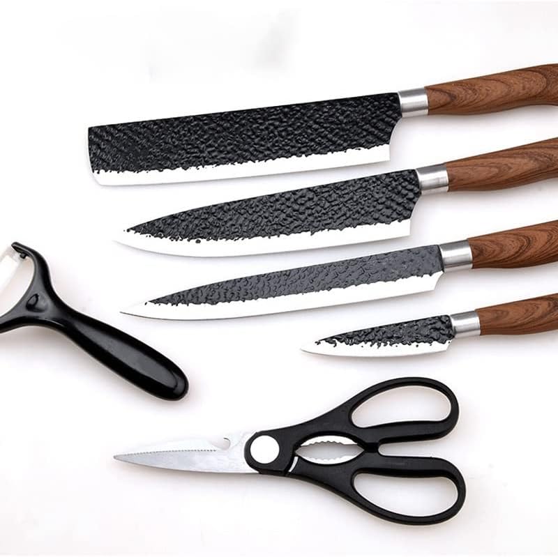 Chef knife close-up showing forged steel blade