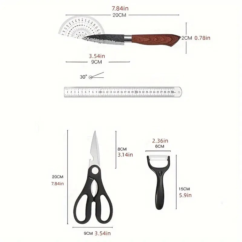 Kitchen scissors and ceramic peeler from the knife set
