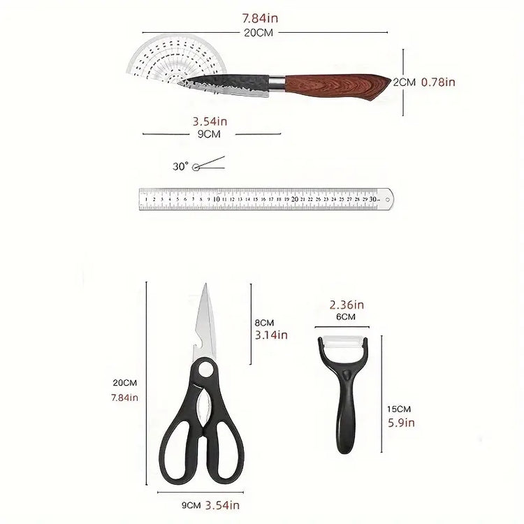 Kitchen scissors and ceramic peeler from the knife set