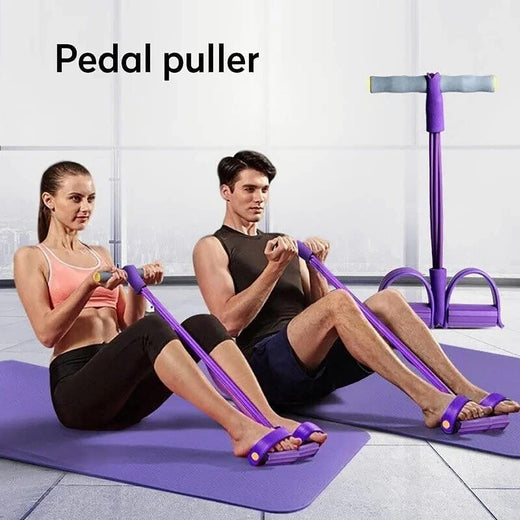 6 tube foot pedal resistance band set