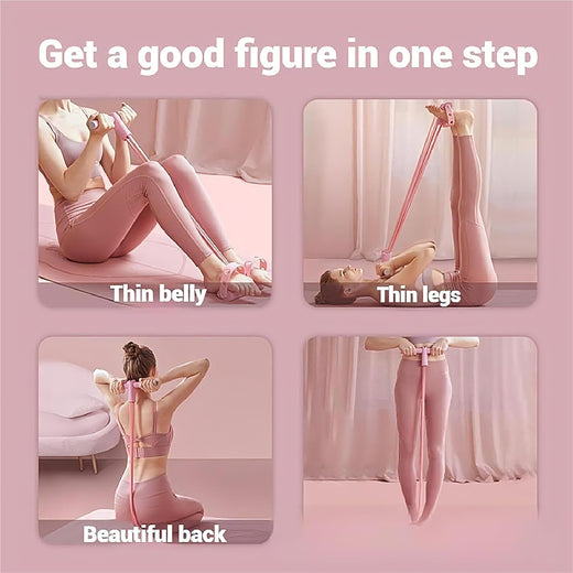 Six tube resistance band setup top-down view