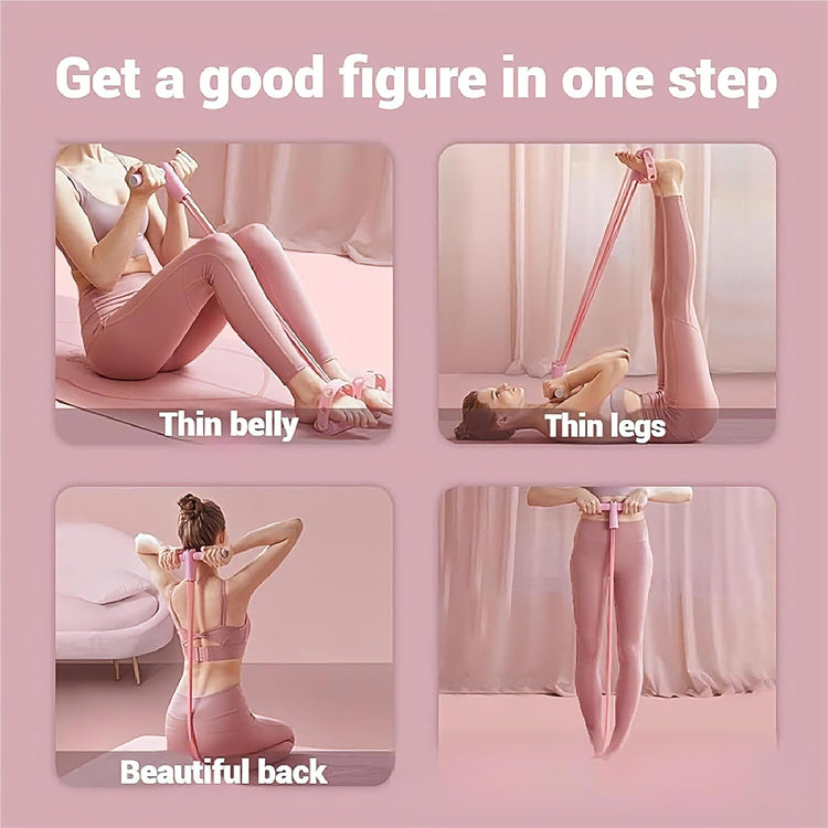 Six tube resistance band setup top-down view
