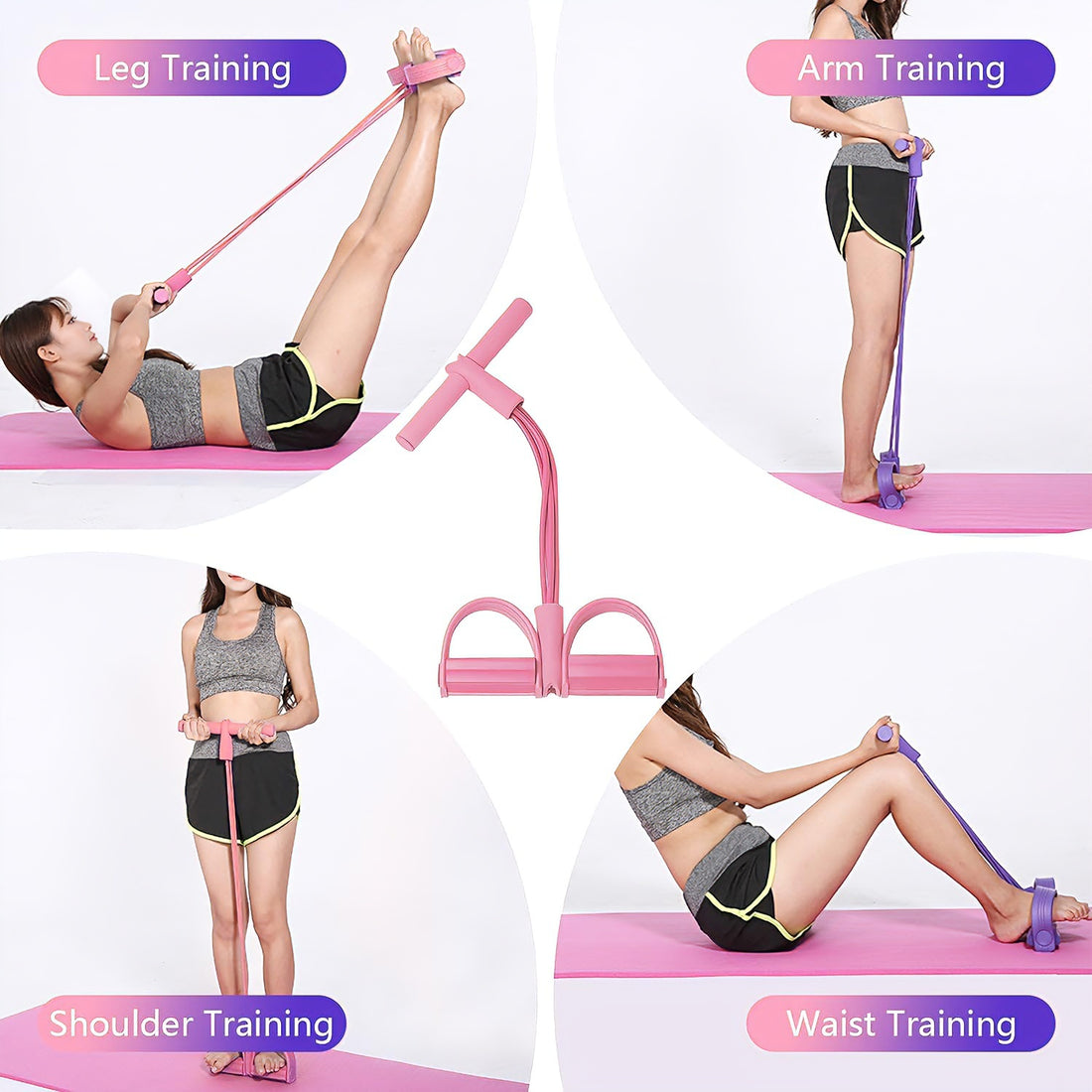 Pedal resistance band used for abdominal pulls
