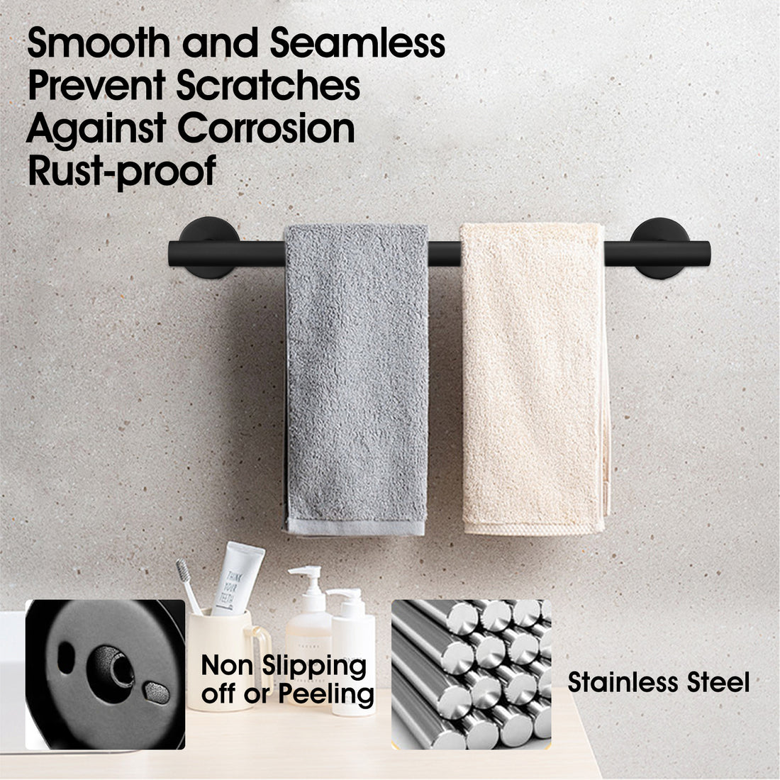9 Pieces Bathroom Hardware Set Wall Mounted Towel Bar