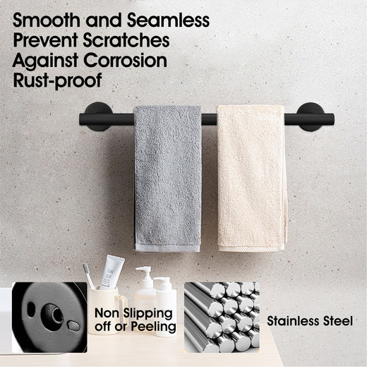 Full 9-piece bathroom hardware set laid out