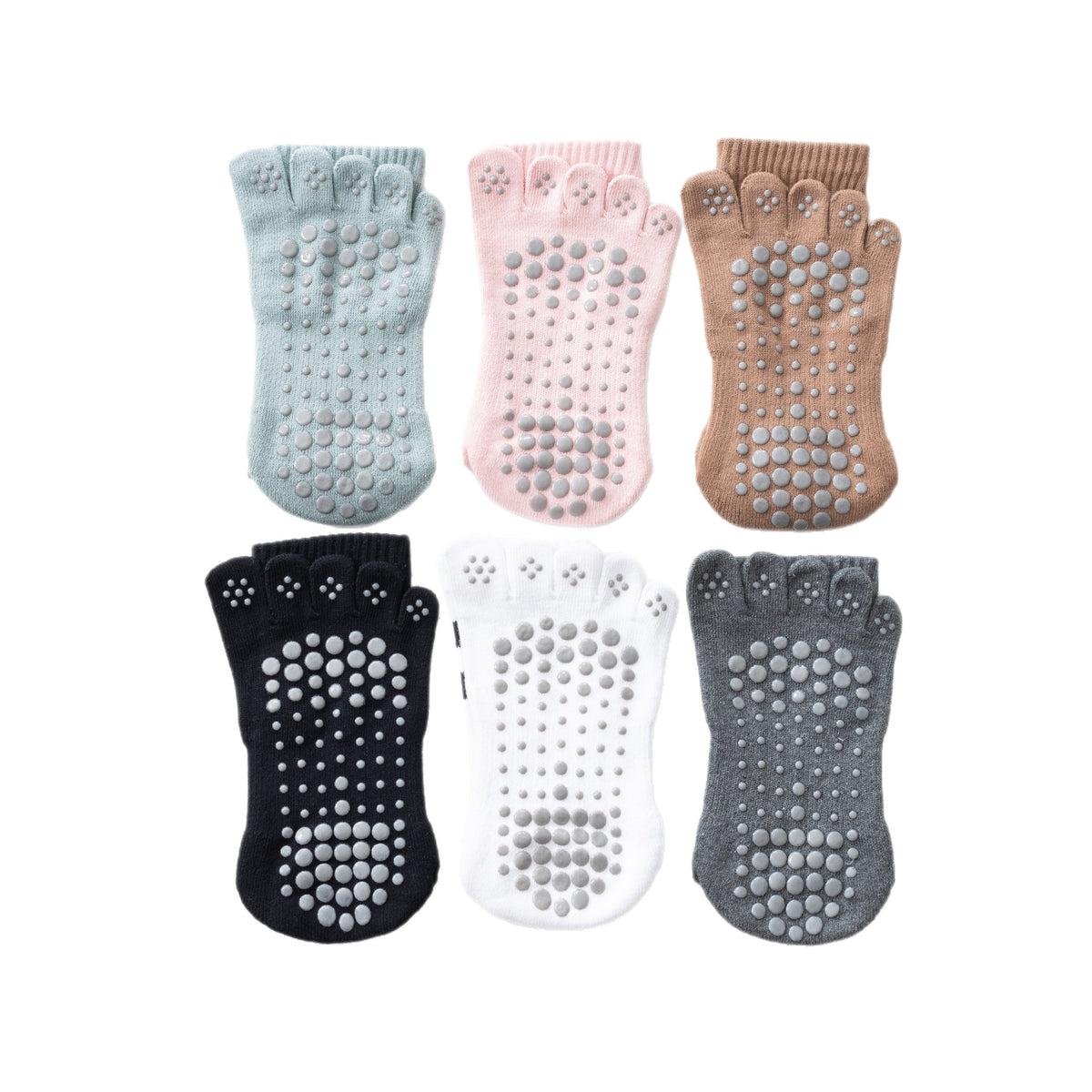 Autumn Thickened Terry Yoga Socks Five Toes Striped Anti-Slip Floor Socks