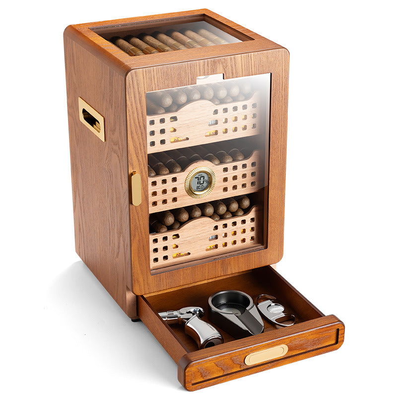 Four Layer Cedar Lined Cigar Box with Humidifier