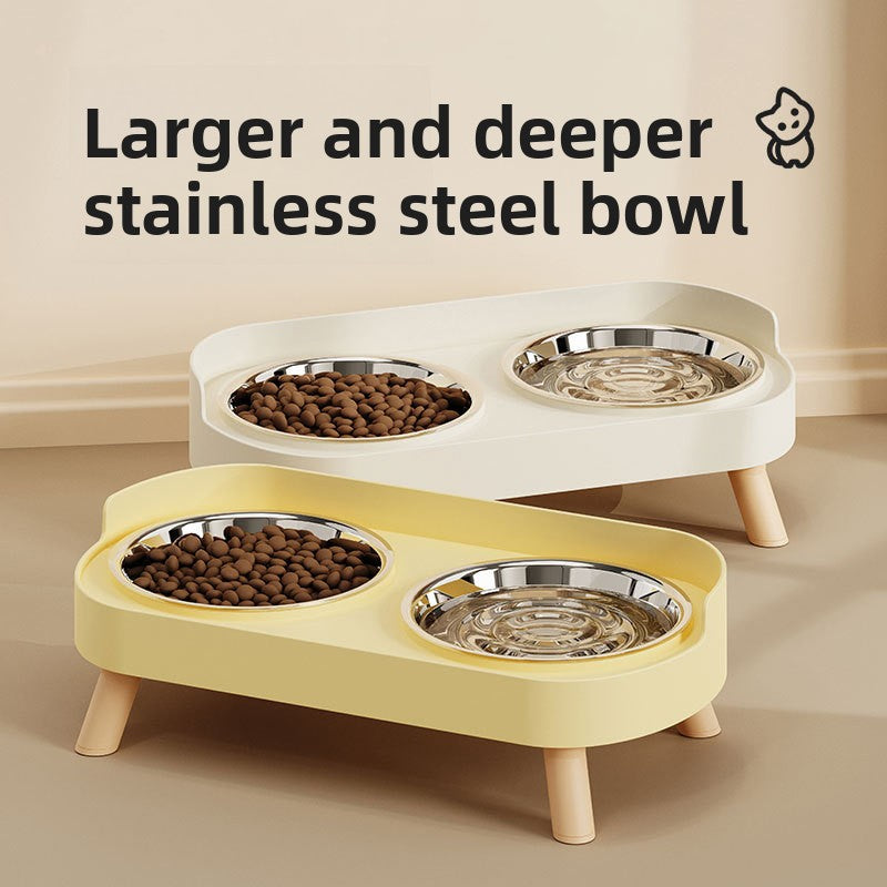 Anti-Spill Double Pet Bowl with Cervical Support