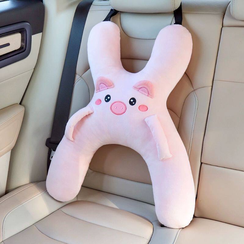 Cartoon Plush Kids Car Seat Travel Pillow Neck Support Nap Cushion
