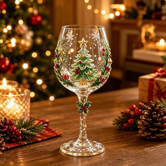 Christmas Glass Art Cup Art Glass Goblet product image 6