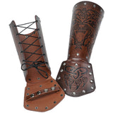 Viking Style Embossed Wolf Head Wrist Bracer