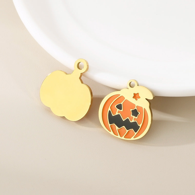 Halloween Pumpkin Devil Pendant Stainless Steel Jewelry Accessory