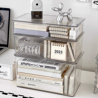 Acrylic Desktop Storage Box with Flip Lid