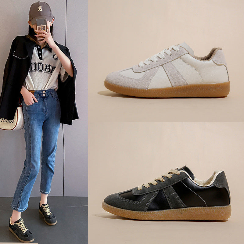 Low-top PU leather upper breathable rubber sole casual shoes