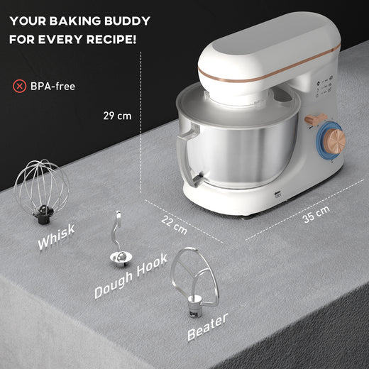 1300W stand mixer with dough hook attachment