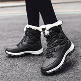 Women Fleece Lined Winter Snow Boots High Top Warm Cotton Shoes