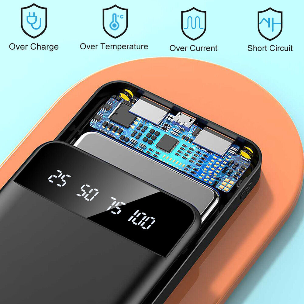 Portable power bank LED battery indicator detail