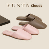 Minimalist Lambskin Indoor Slippers with Anti-Slip Sole