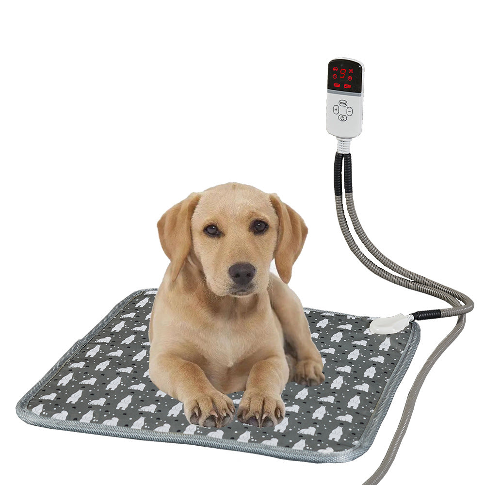 9-Level Adjustable Waterproof Pet Electric Heating Blanket with Removable Washable Cover and Chew Resistant Steel Cord