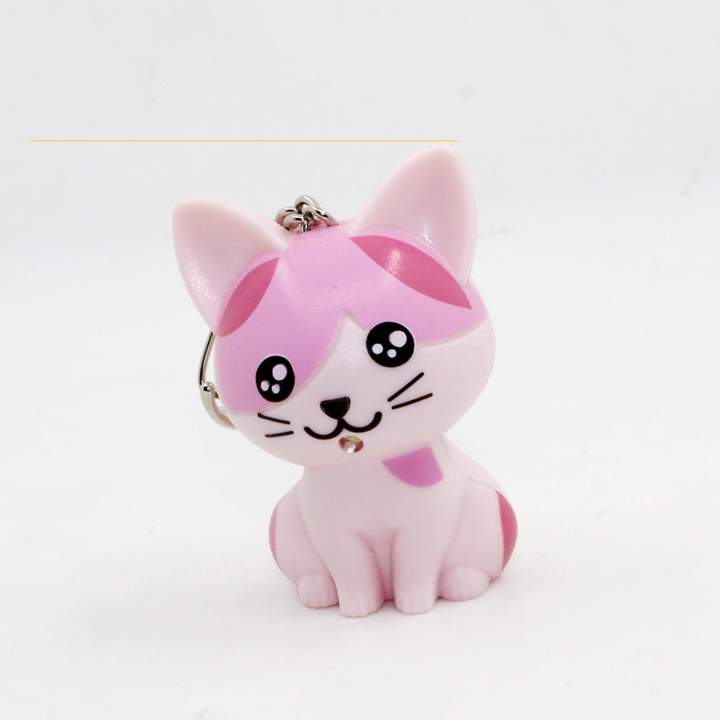 LED Sound Light-Up Kitten Keychain Pendant