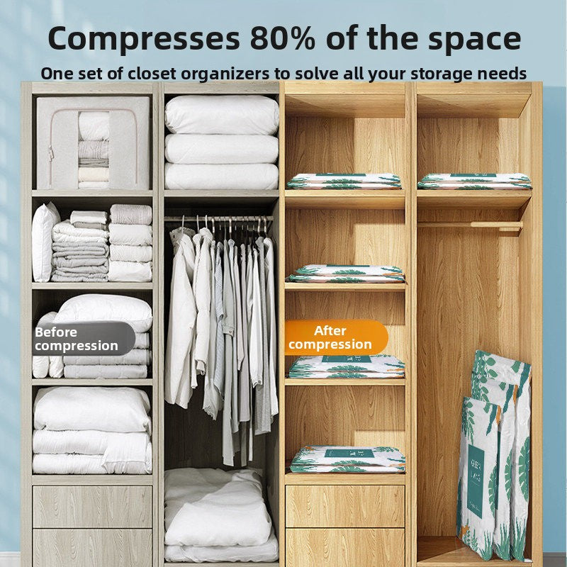 Reusable vacuum compression storage bag
